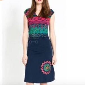 Desigual Tircot Multi-Colour/Pattern Stretchy Clingy Dress